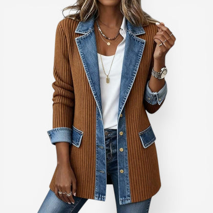 Thea | Layered Collar Open Front Jacket