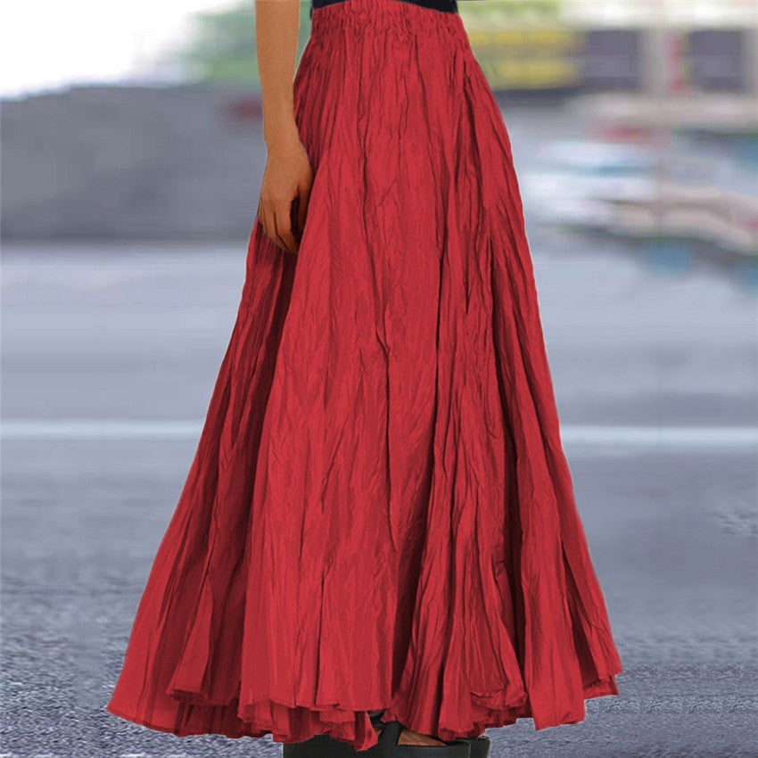 Aurore | Flowy A-Line Elastic Waist Maxi Skirt