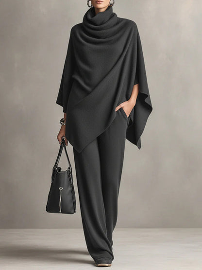 Naomi | Draped Top and Wide-Leg Trouser Set