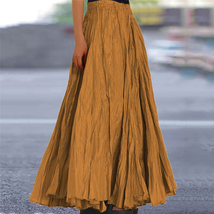 Aurore | Flowy A-Line Elastic Waist Maxi Skirt