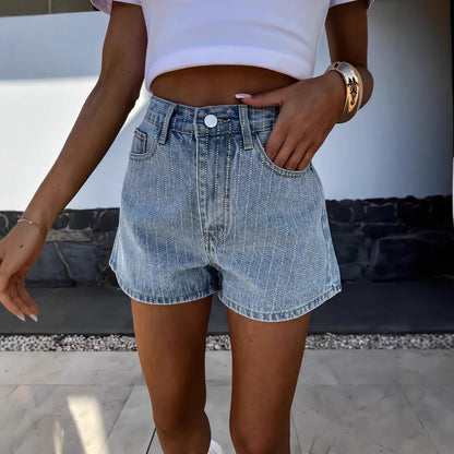 Carline | High-Waist Striped Shorts