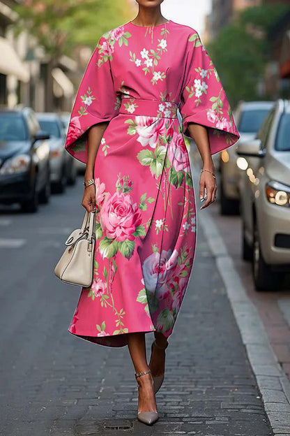 Wilda | Batwing Sleeve Draped Maxi Dress