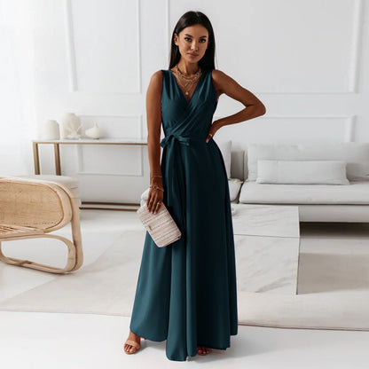 Celina | V-Neck Wedding Guest Maxi Dress