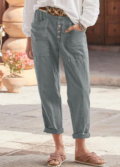 Léonore | Button-Front Tapered Trousers