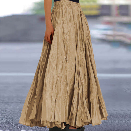 Aurore | Flowy A-Line Elastic Waist Maxi Skirt