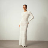 Brontë | Ribbed Knit Crew Neck Maxi Dress