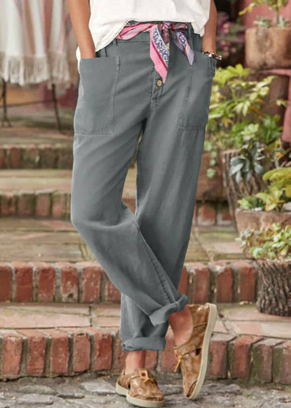 Léonore | Button-Front Tapered Trousers