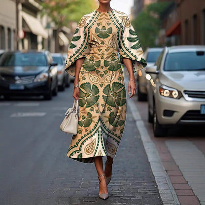 Wilda | Batwing Sleeve Draped Maxi Dress