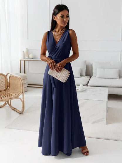 Celina | V-Neck Wedding Guest Maxi Dress