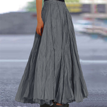 Aurore | Flowy A-Line Elastic Waist Maxi Skirt