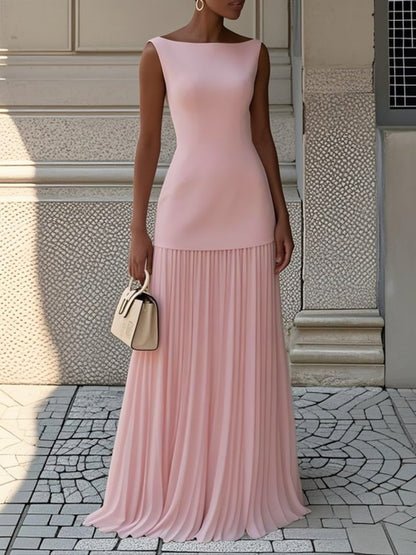 Priya | Sleeveless Pleated Maxi Dress
