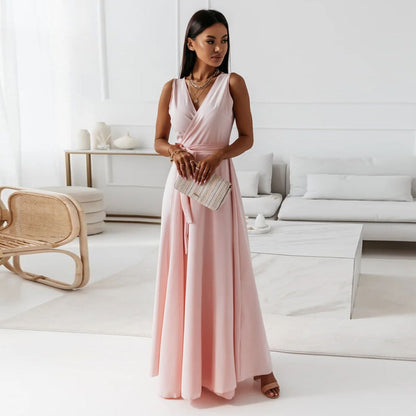 Antonella | Sleeveless Wrap Maxi Wedding Guest Dress