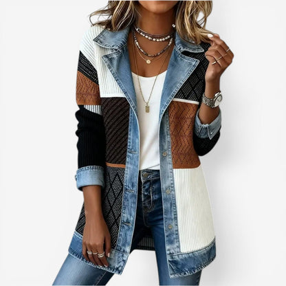 Thea | Layered Collar Open Front Jacket