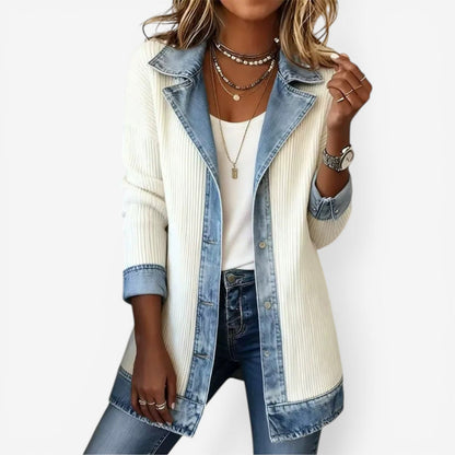 Thea | Layered Collar Open Front Jacket