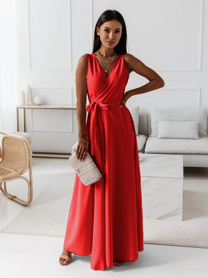 Celina | V-Neck Wedding Guest Maxi Dress