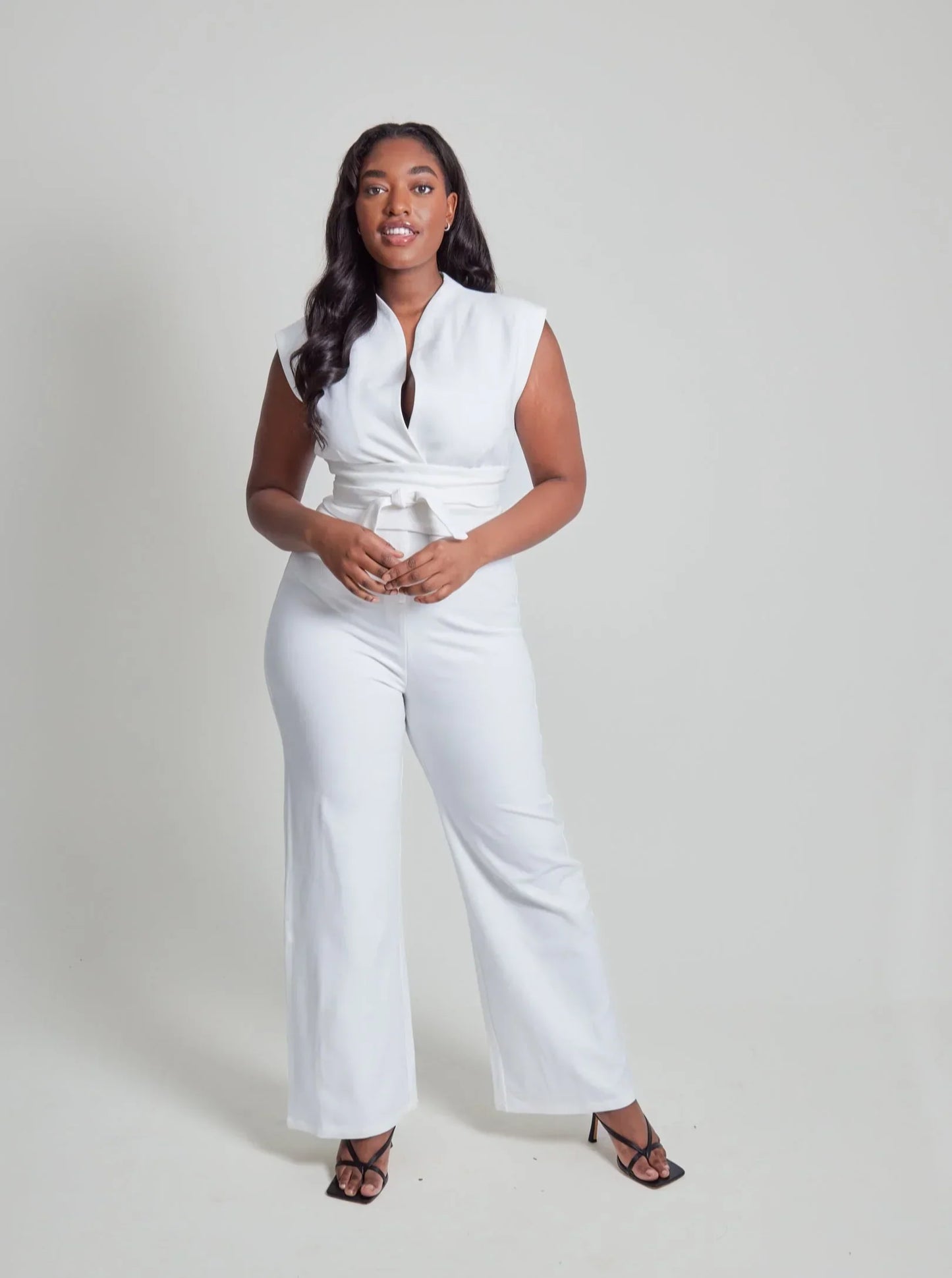 Nadia | Cinched Waist Wide-Leg Jumpsuit