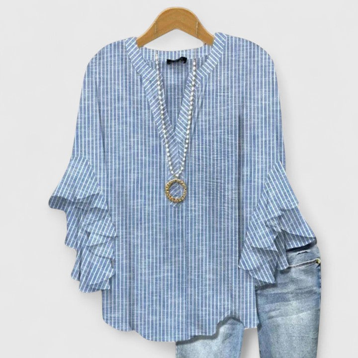 Solenne | Floral Ruffle Sleeve Blouse