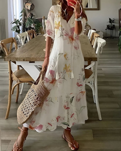 Honorine | Tassel Tie-Front Boho Maxi Dress