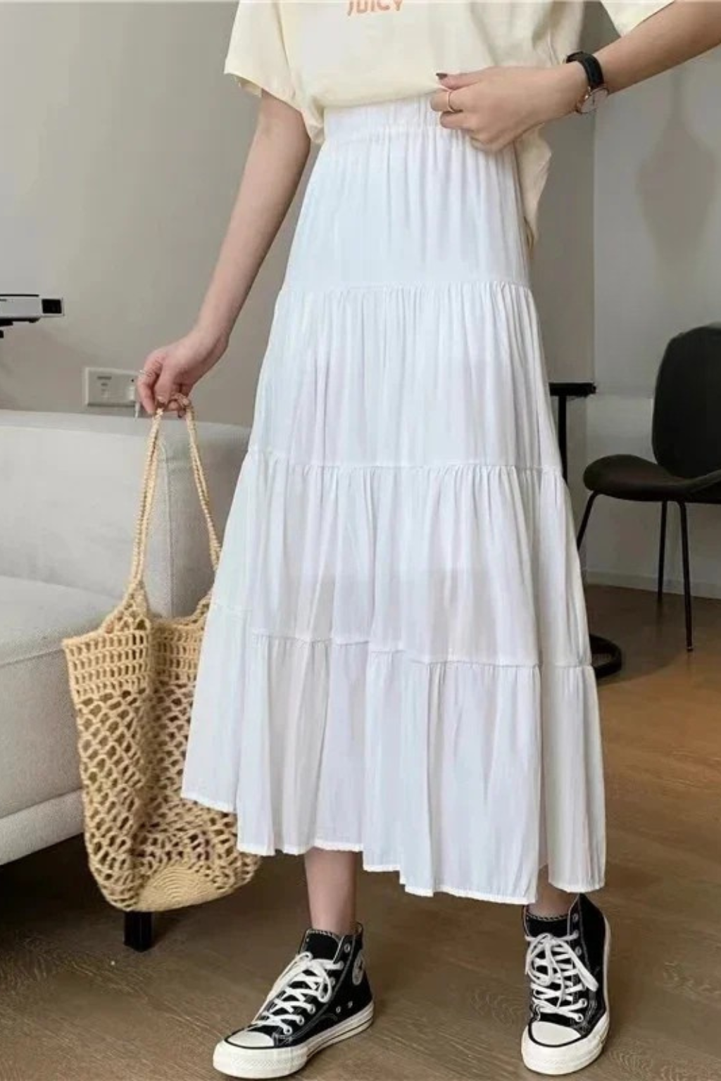Penelle | High-Waist Tiered Maxi Skirt