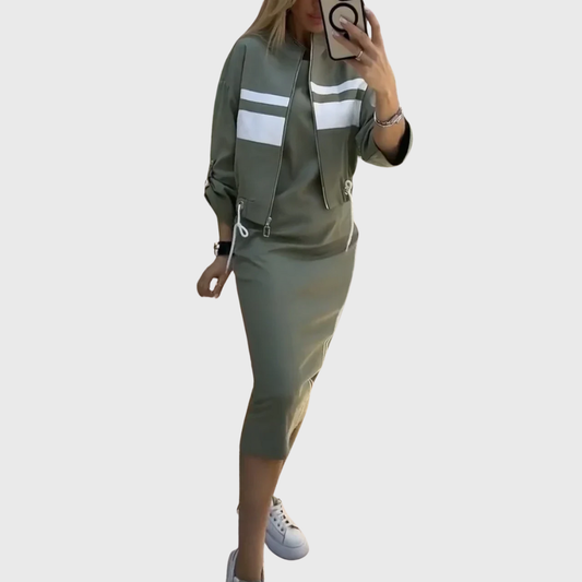 Sasha | Zip Top and Midi Skirt Set