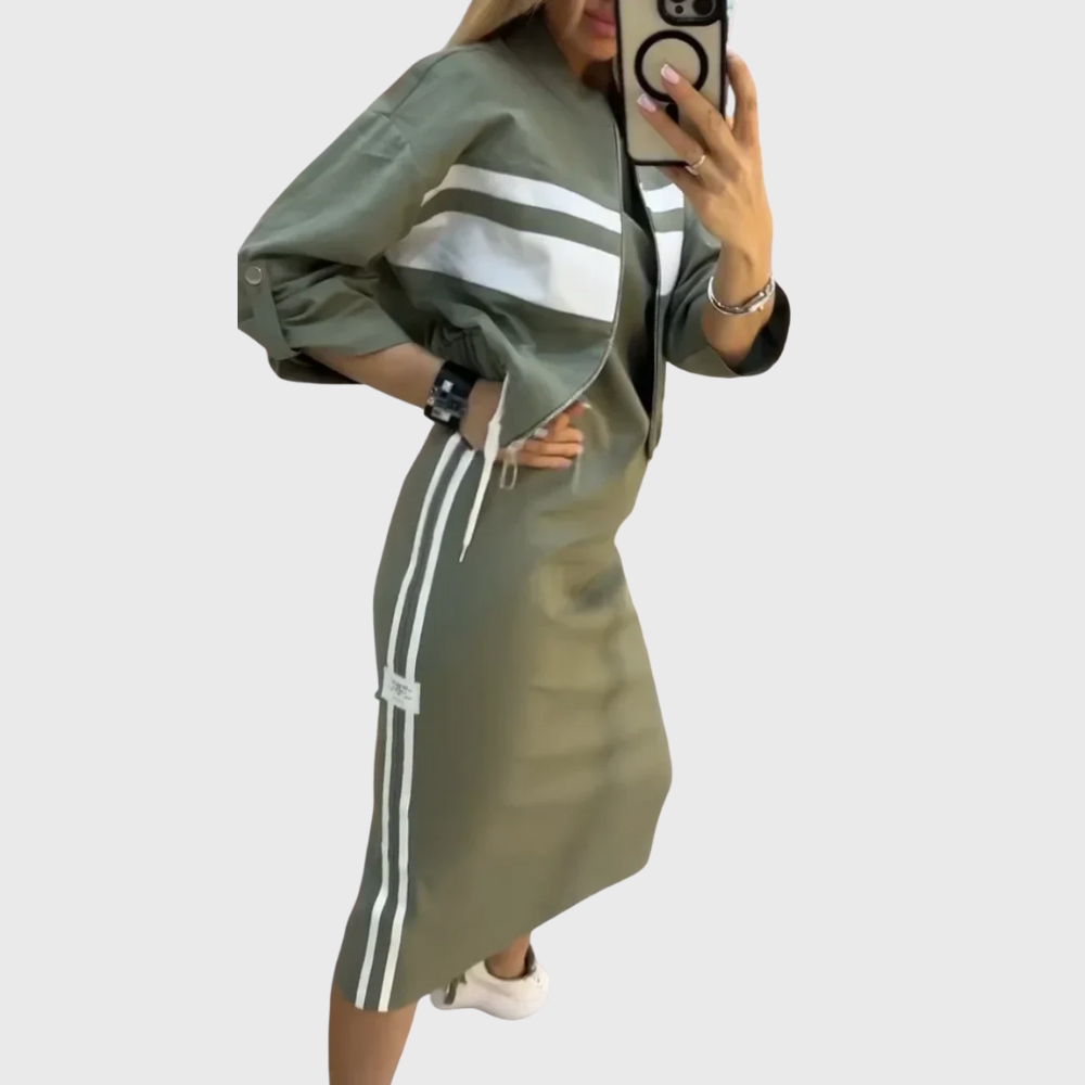 Sasha | Zip Top and Midi Skirt Set