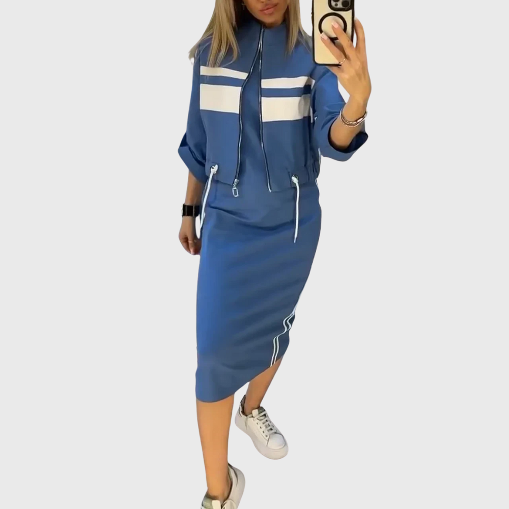 Sasha | Zip Top and Midi Skirt Set