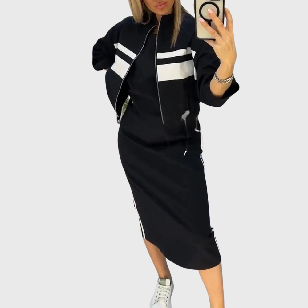 Sasha | Zip Top and Midi Skirt Set