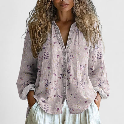 Marguerite | Leaf Print Blouse