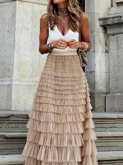 Amalia | Layered Tulle Maxi Skirt