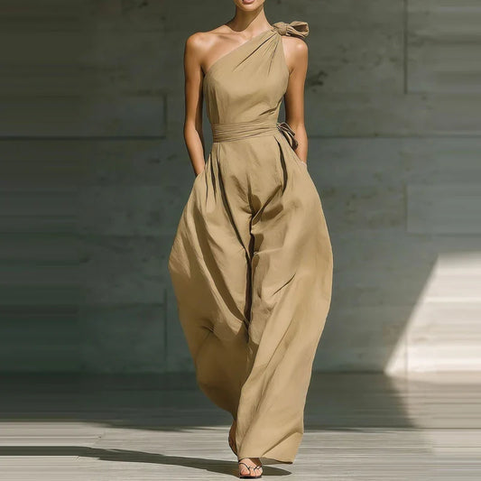 Arielle | One-Shoulder Wide-Leg Jumpsuit