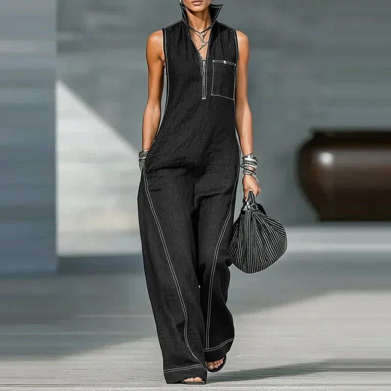 Marielle | Zip-Front Wide-Leg Jumpsuit