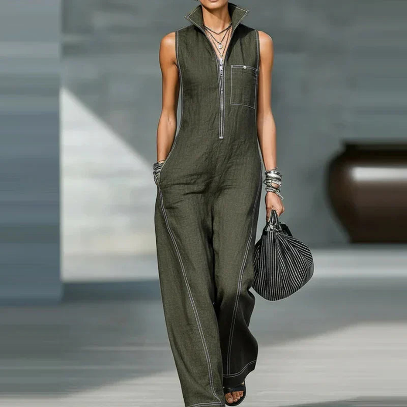 Marielle | Zip-Front Wide-Leg Jumpsuit