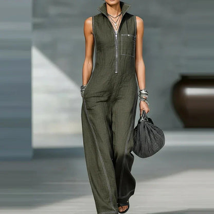 Marielle | Zip-Front Wide-Leg Jumpsuit