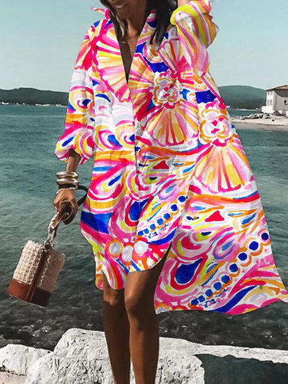 Maren | Printed Summer Shirt Dress