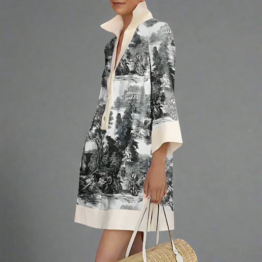 Colette | Toile Print Mini Tunic Dress