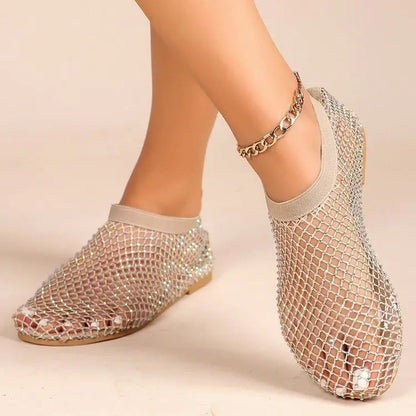 Nerissa | Rhinestone Mesh Evening Flats
