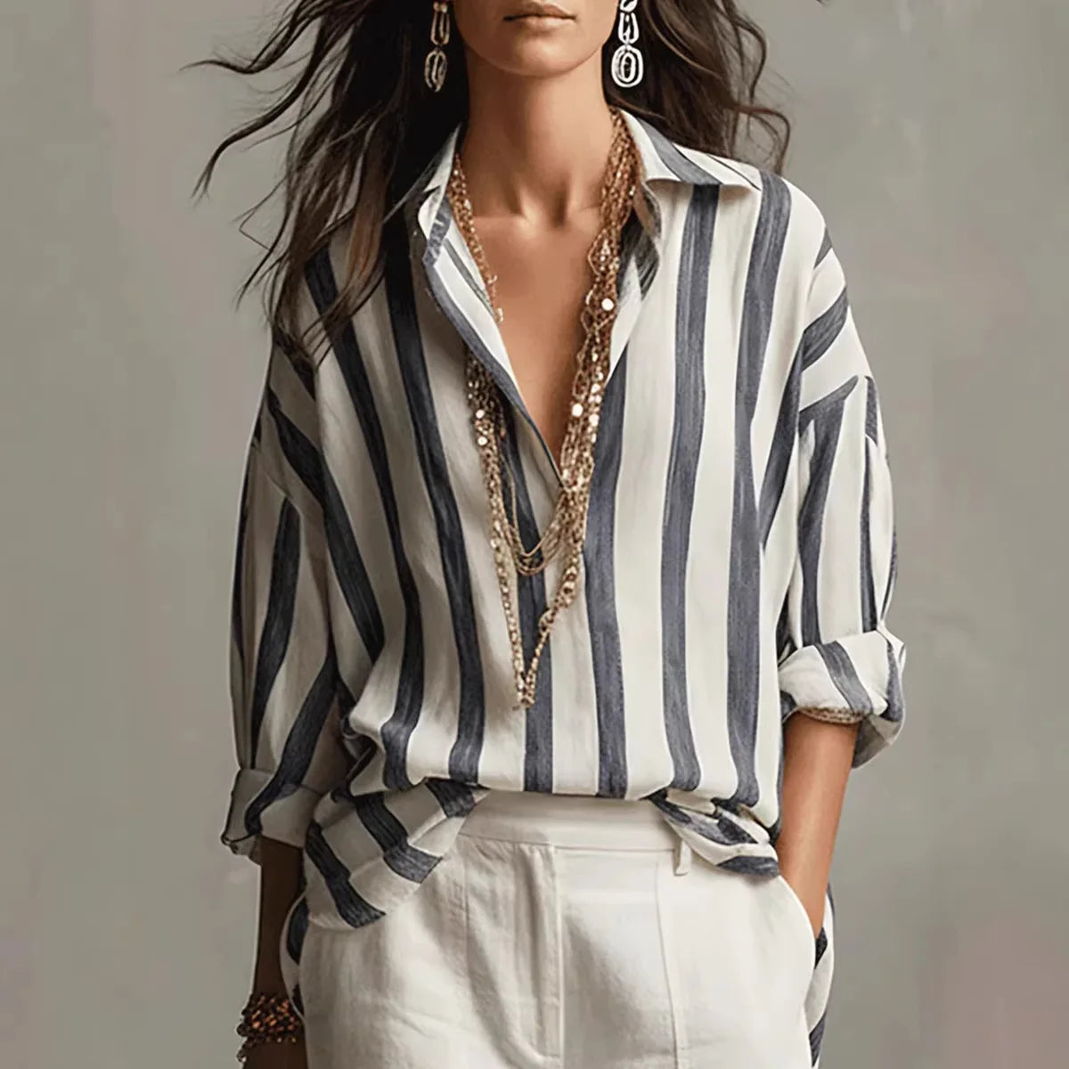 Aurelia | Striped Linen Shirt