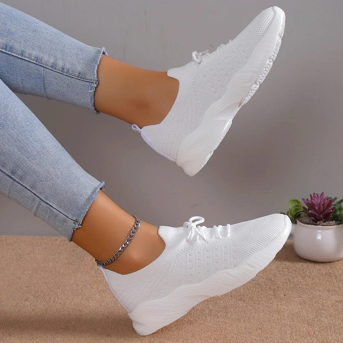 Cecily | Knit Slip-On Sneakers for Women