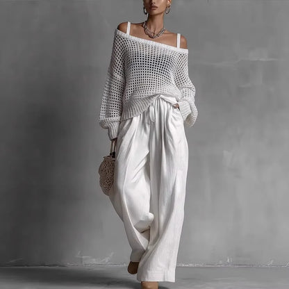 Malou | Off-Shoulder Top & Wide-Leg Trouser Set