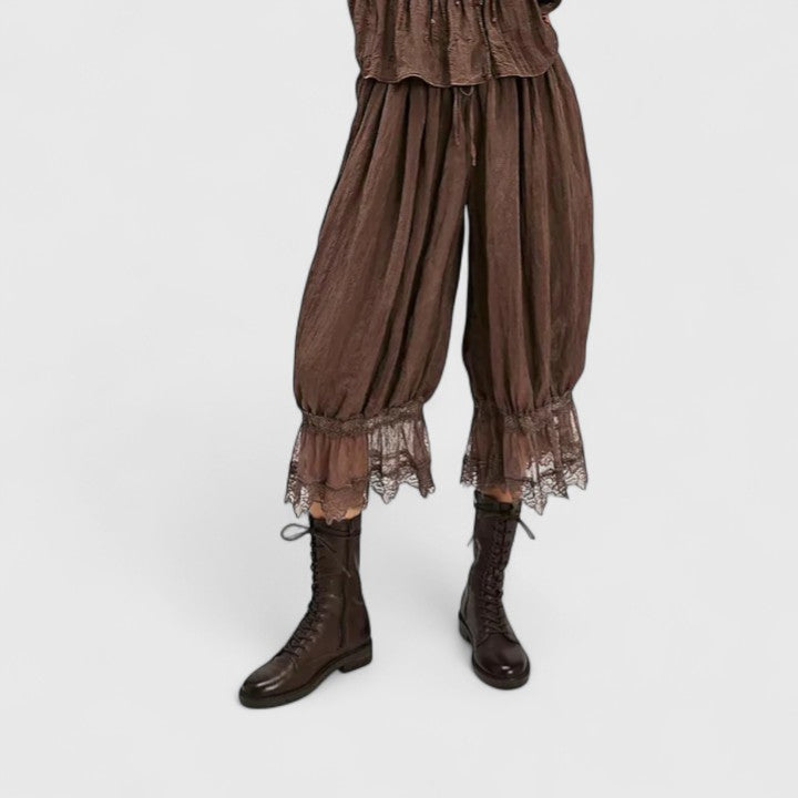Viera | Lace Patchwork Wide Leg Pants
