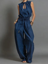Mavelle | Drawstring Wide-Leg Jumpsuit
