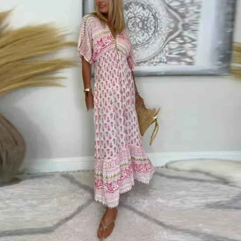 Valentine | Boho Floral Maxi Dress