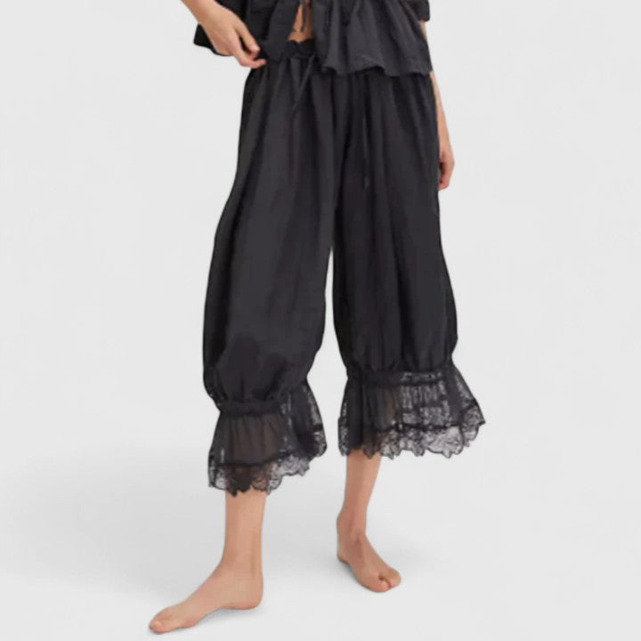 Viera | Lace Patchwork Wide Leg Pants