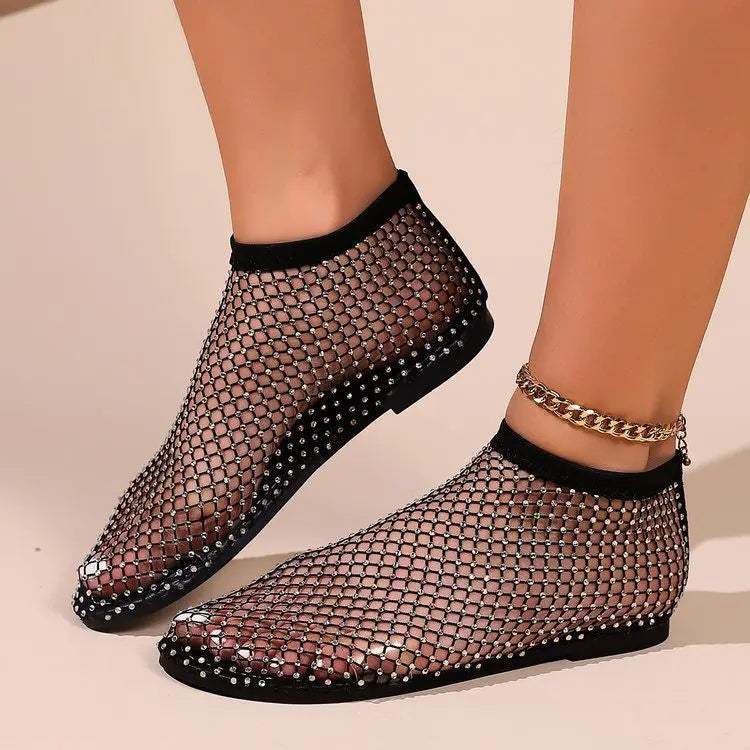 Nerissa | Rhinestone Mesh Evening Flats