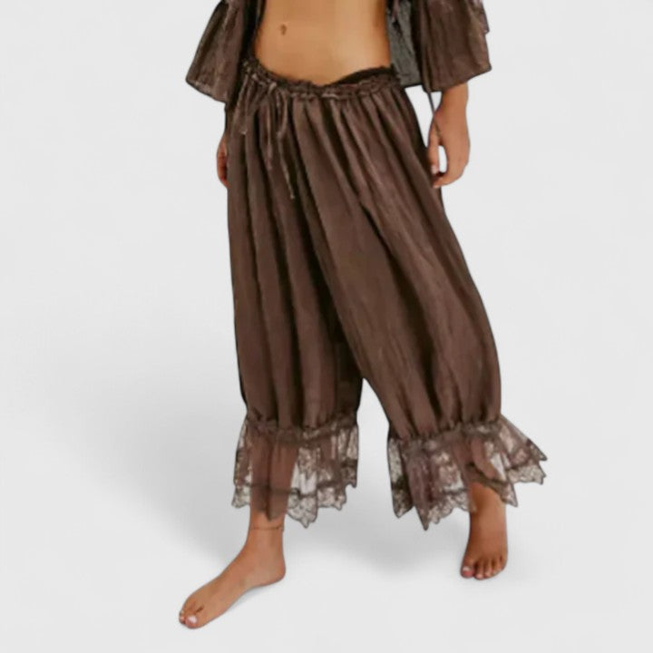 Viera | Lace Patchwork Wide Leg Pants