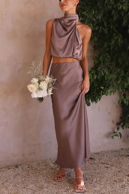 Noelle | Satin Evening Maxi Dress