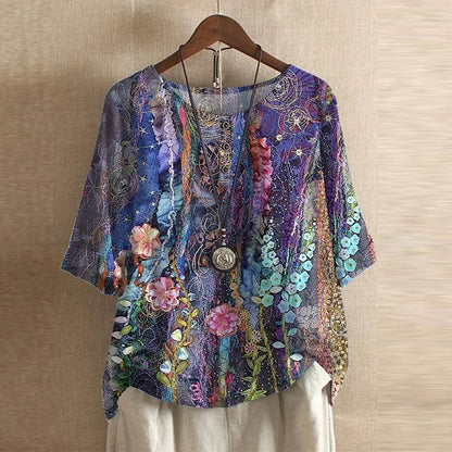 Raphaëlle | Floral Retro-Inspired Blouse