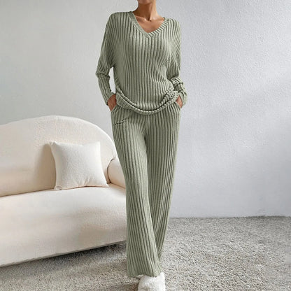 Esmae | Ribbed Knit Top and Trouser Set