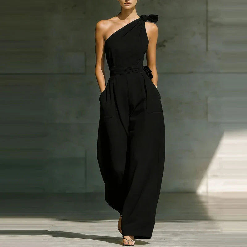 Arielle | One-Shoulder Wide-Leg Jumpsuit