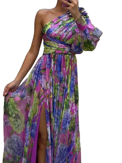 Liora | Printed Side Slit Maxi Dress